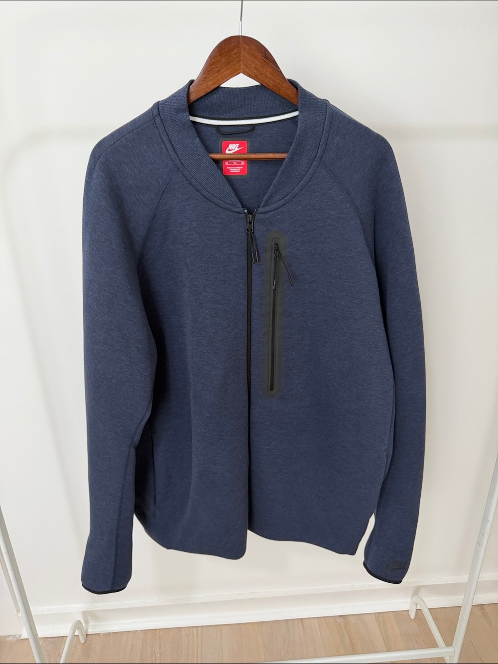 Nike Dark Blue Full-Zip Jacket with Chest Zip Pocket